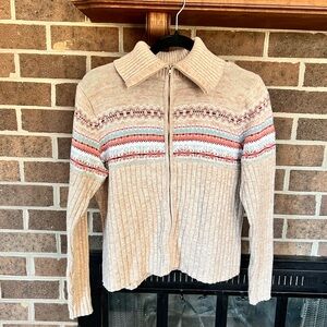 Tiara Beige and Red Patterned Women's Cardigan
